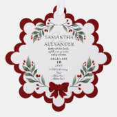 モダンフォトクリスマスウェディングインビテーションオーナメント オーナメントカード (正面)