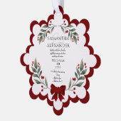 モダンフォトクリスマスウェディングインビテーションオーナメント オーナメントカード (左)