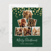 モダンフォトクリスマスポストカード（緑） ポストカード (正面/裏面)