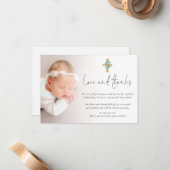 モダンフォトクロス《キリスト教》洗礼式や命名式バプテスマ感謝していラブ ノートカード (正面/裏面インサイチュ)