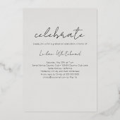 モダンフォトグラードライトグレー 箔招待状 (裏面)