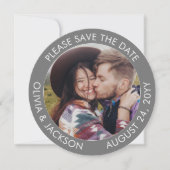 モダンフォトグレイと白ユニーク丸結婚2 セーブザデート (正面)