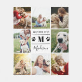 モダンフォトコラージュ犬の手8 フリースブランケット (正面)