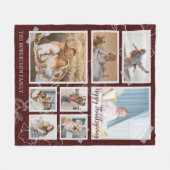 モダンフォトコラージュHappy Thanksgiving フリースブランケット (正面(横))