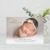 モダンフォトゴールデンブラウンタイポグラフィシンプル誕生 案内状 (スタンド正面)