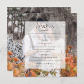 モダンフォトティントスク結婚リプトの正方形メニュー メニュー (正面/裏面)