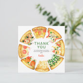 モダンフォトピザ誕生日パーティー サンキューカード (スタンド正面)