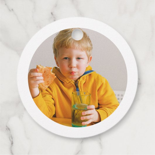 モダンフォトピザ誕生日パーティー フェイバータグ (裏面)