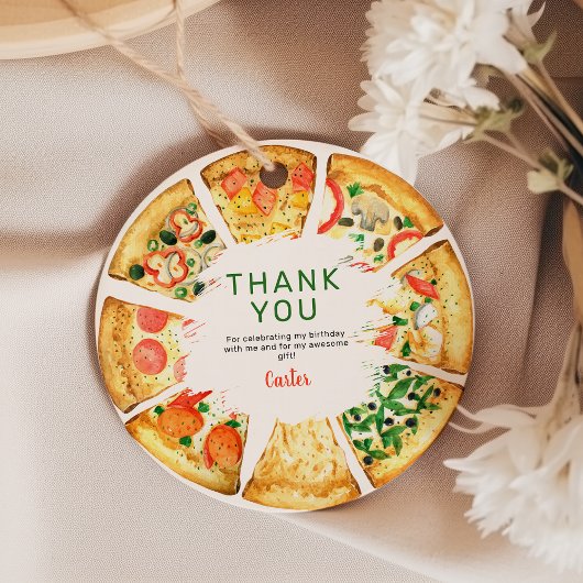 モダンフォトピザ誕生日パーティー フェイバータグ