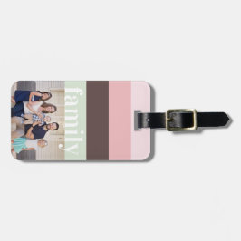 モダンフォトピンク、緑、茶ストライプの色 ラゲッジタグ