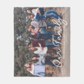 モダンフォトフエレガントァミリタイポグラフィ文字 フリースブランケット (正面)