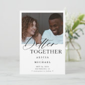 モダンフォトブラックシンプルスクリプ結婚ト セーブザデート (スタンド正面)