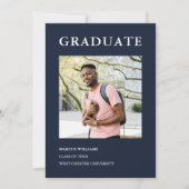 モダンフォトブルー2025卒業 招待状 (正面)