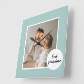 モダンフォトミントラブリーグランマギフト スクエア壁時計 (傾斜)