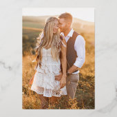 モダンフォト結婚シルバー 箔招待状 (裏面)