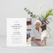 モダンフォト100歳の誕生日パーティー 招待状 (スタンド正面)