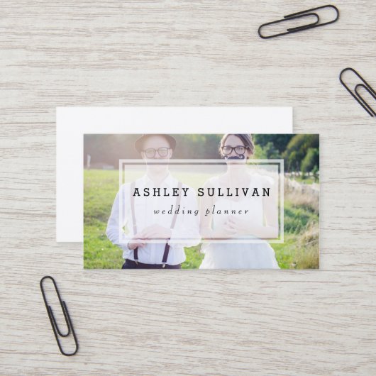 モダンフォト オーバーレイ | 結婚 名刺 (正面/裏面インサイチュ)