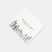 モダンフォレストパインミニマリスト結婚エバーグリーン スタンダードカクテルナプキン (角)