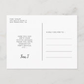 モダンフォントの卒業写真の招待状 ポストカード (裏面)