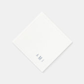 モダンフォントシンプルダスティブルーモノグラム スタンダードカクテルナプキン (角)