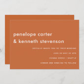 モダンフォントシンプルボホバーンオレンジ結婚ズ 招待状 (正面/裏面)