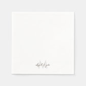 モダンフォントモノグラム&ネーム結婚ズカクテル スタンダードカクテルナプキン (正面)