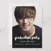モダンフォント卒業写真の招待状 案内状 (正面)