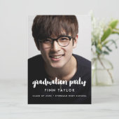 モダンフォント卒業写真の招待状 案内状 (スタンド正面)
