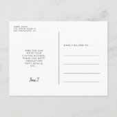 モダンフォント卒業記念パーティーへの招待 ポストカード (裏面)