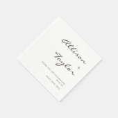 モダンフォント白黒カップルの名結婚称 スタンダードカクテルナプキン (角)