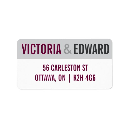 モダンフォント結婚ラベル ラベル (正面)