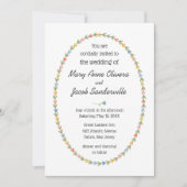 モダンフォークアートフラワーズ結婚式招待状 招待状 (正面)