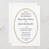 モダンフォークアートフラワーズ結婚式招待状 招待状 (正面/裏面)