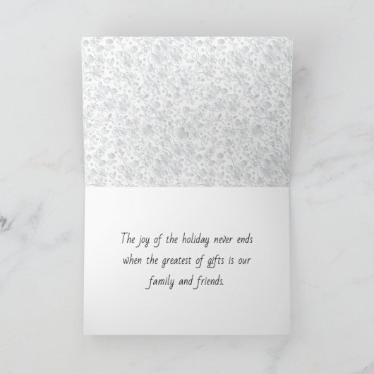 モダンフォークアートホリデー包まれたギフトカスタム カード (内部)