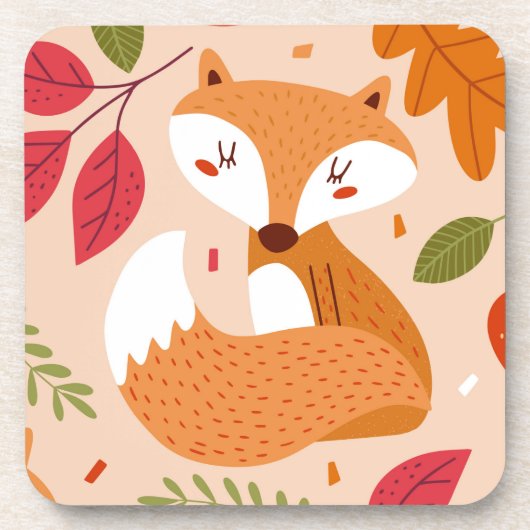 モダンフォークキツネ コースター (正面)
