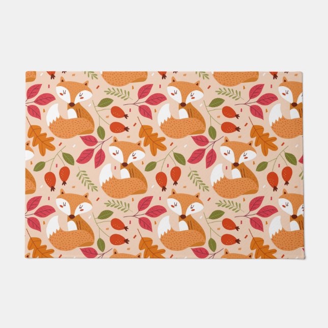 モダンフォークキツネ ドアマット (正面)