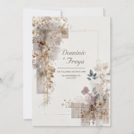 モダンフォークボ結婚タニカル 招待状