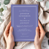 モダンフォーマルエレガントパープルラベ結婚ンダー 招待状