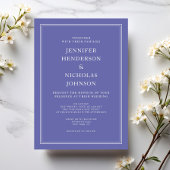 モダンフォーマルエレガントパープルラベ結婚ンダー 招待状