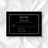 モダンフォーマルエレガントBlack Wedding RSVPカード