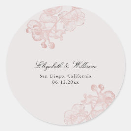 モダンフォーマルクラシックオーキッド焦げオレンジ結婚ズ ラウンドシール