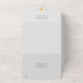 モダンフォーマルクラシック白のグレー結婚の オールインワン招待状 (外側)