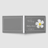 モダンフォーマルクラシック白のグレー結婚の ゲストブック (全面)