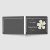 モダンフォーマルクラシック白のダークグレイ結婚ズ ゲストブック (全面)