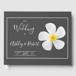 モダンフォーマルクラシック白のダークグレイ結婚ズ ゲストブック