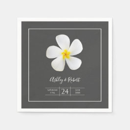 モダンフォーマルクラシック白のダークグレイ結婚ズ スタンダードカクテルナプキン