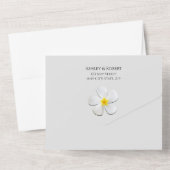 モダンフォーマルクラシック白の黒結婚の オールインワン招待状 (裏面)