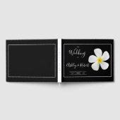 モダンフォーマルクラシック白の黒結婚の ゲストブック (全面)