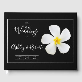 モダンフォーマルクラシック白の黒結婚の ゲストブック