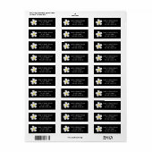 モダンフォーマルクラシック白の黒結婚の ラベル (フルシート)